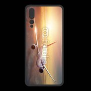 Coque  Huawei P20 Pro PREMIUM Avion de ligne au coucher de soleil