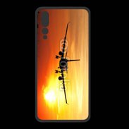 Coque  Huawei P20 Pro PREMIUM Avion de ligne et couché de soleil
