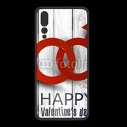 Coque  Huawei P20 Pro PREMIUM Saint valentin sur fond bois