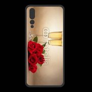 Coque  Huawei P20 Pro PREMIUM Coupe de champagne, roses rouges