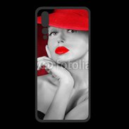 Coque  Huawei P20 Pro PREMIUM Femme élégante en noire et rouge 15