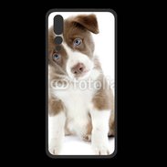 Coque  Huawei P20 Pro PREMIUM Chiot Colley marron et blanc