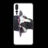 Coque  Huawei P20 Pro PREMIUM Lapin noir et blanc dans un chapeau