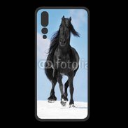 Coque  Huawei P20 Pro PREMIUM Cheval Friesian noir 100