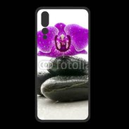Coque  Huawei P20 Pro PREMIUM Orchidée violette sur galet noir