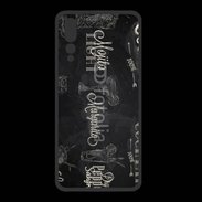 Coque  Huawei P20 Pro PREMIUM Menu de cocktail en noir et blanc
