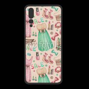 Coque  Huawei P20 Pro PREMIUM Fond fashion rose et vert 2