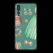 Coque  Huawei P20 Pro PREMIUM Fond fashion vert et marron 2