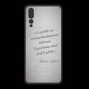 Coque  Huawei P20 Pro PREMIUM Public génie Gris Citation Oscar Wilde