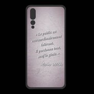 Coque  Huawei P20 Pro PREMIUM Public génie Rose Citation Oscar Wilde