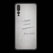 Coque  Huawei P20 Pro PREMIUM Aimer Gris Citation Oscar Wilde