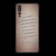 Coque  Huawei P20 Pro PREMIUM Enfants parents Rouge Citation Oscar Wilde