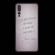 Coque  Huawei P20 Pro PREMIUM Brave Rose Citation Oscar Wilde