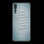 Coque  Huawei P20 Pro PREMIUM Les livres Turquoise Citation Oscar Wilde