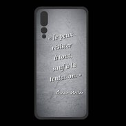 Coque  Huawei P20 Pro PREMIUM Résister Noir Citation Oscar Wilde