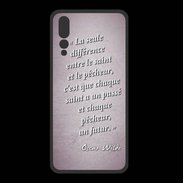 Coque  Huawei P20 Pro PREMIUM Saint pêcheur Rose Citation Oscar Wilde