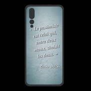 Coque  Huawei P20 Pro PREMIUM Pessimiste Turquoise Citation Oscar Wilde
