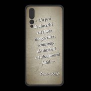 Coque  Huawei P20 Pro PREMIUM Sincérité fatale Sepia Citation Oscar Wilde