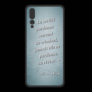 Coque  Huawei P20 Pro PREMIUM Société rêveur Turquoise Citation Oscar Wilde