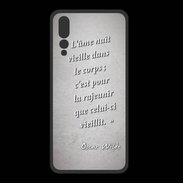 Coque  Huawei P20 Pro PREMIUM Ame nait Gris Citation Oscar Wilde