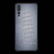 Coque  Huawei P20 Pro PREMIUM Avis gens Bleu Citation Oscar Wilde