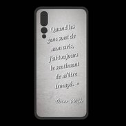 Coque  Huawei P20 Pro PREMIUM Avis gens Gris Citation Oscar Wilde