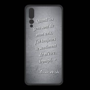 Coque  Huawei P20 Pro PREMIUM Avis gens Noir Citation Oscar Wilde