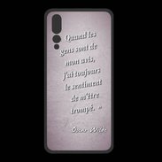 Coque  Huawei P20 Pro PREMIUM Avis gens Rose Citation Oscar Wilde