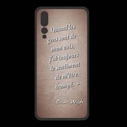 Coque  Huawei P20 Pro PREMIUM Avis gens Rouge Citation Oscar Wilde