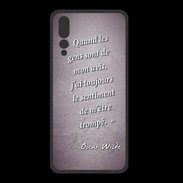 Coque  Huawei P20 Pro PREMIUM Avis gens violet Citation Oscar Wilde