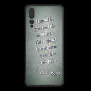 Coque  Huawei P20 Pro PREMIUM Avis gens Vert Citation Oscar Wilde