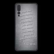 Coque  Huawei P20 Pro PREMIUM Bons heureux Noir Citation Oscar Wilde