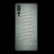 Coque  Huawei P20 Pro PREMIUM Bons heureux Vert Citation Oscar Wilde