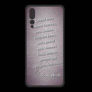 Coque  Huawei P20 Pro PREMIUM Bons heureux Violet Citation Oscar Wilde