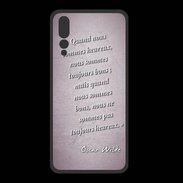 Coque  Huawei P20 Pro PREMIUM Bons heureux Rose Citation Oscar Wilde