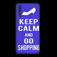 Coque  Huawei P20 Pro PREMIUM Keep Calm Go Shopping Bleu