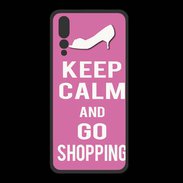 Coque  Huawei P20 Pro PREMIUM Keep Calm Go Shopping Rose