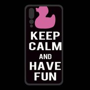 Coque  Huawei P20 Pro PREMIUM Keep Calm Have fun Noir