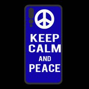 Coque  Huawei P20 Pro PREMIUM Keep Calm Peace Bleu