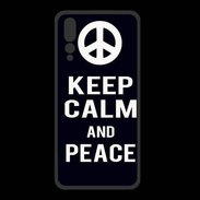 Coque  Huawei P20 Pro PREMIUM Keep Calm Peace Noir