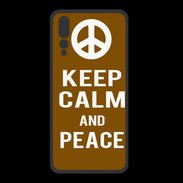 Coque  Huawei P20 Pro PREMIUM Keep Calm Peace Marron