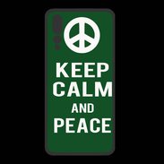 Coque  Huawei P20 Pro PREMIUM Keep Calm Peace Vert