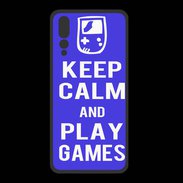 Coque  Huawei P20 Pro PREMIUM Keep Calm Play games Bleu