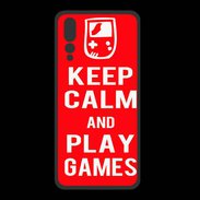 Coque  Huawei P20 Pro PREMIUM Keep Calm Play games Rouge