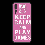 Coque  Huawei P20 Pro PREMIUM Keep Calm Play games Rose
