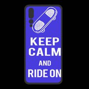 Coque  Huawei P20 Pro PREMIUM Keep Calm Ride on Bleu