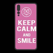 Coque  Huawei P20 Pro PREMIUM Keep Calm Smile Rose