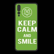 Coque  Huawei P20 Pro PREMIUM Keep Calm Smile Vert