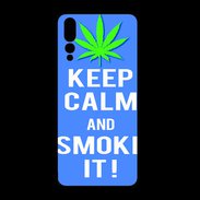 Coque  Huawei P20 Pro PREMIUM Keep Calm Smoke it Bleu