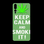 Coque  Huawei P20 Pro PREMIUM Keep Calm Smoke it Kaki